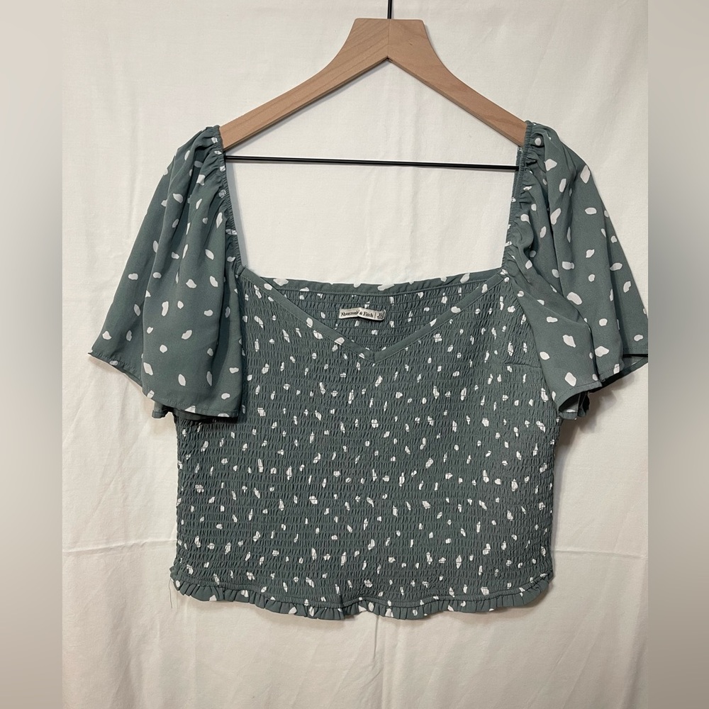 Abercrombie Women’s All-Over Smocked Flutter Sleeve Top